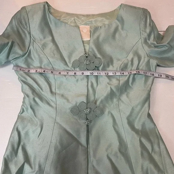VTG Watters & Watters Jacket MIDI Skirt Suit Set Mint Green Size 8 - 12 - Picture 6 of 13